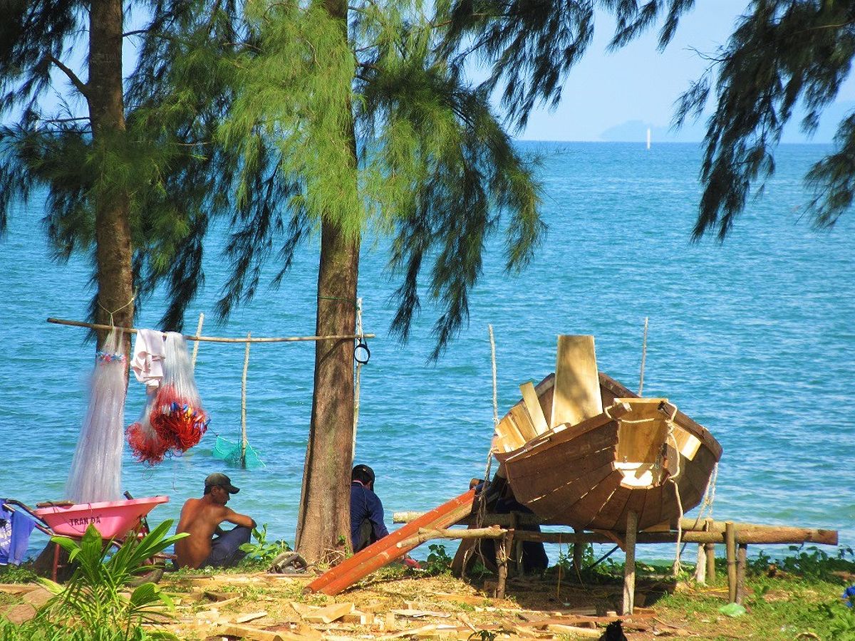 Fishing scene on Phu Quoc Island, Vietnam