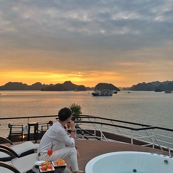 Ha Long Bay at sunset