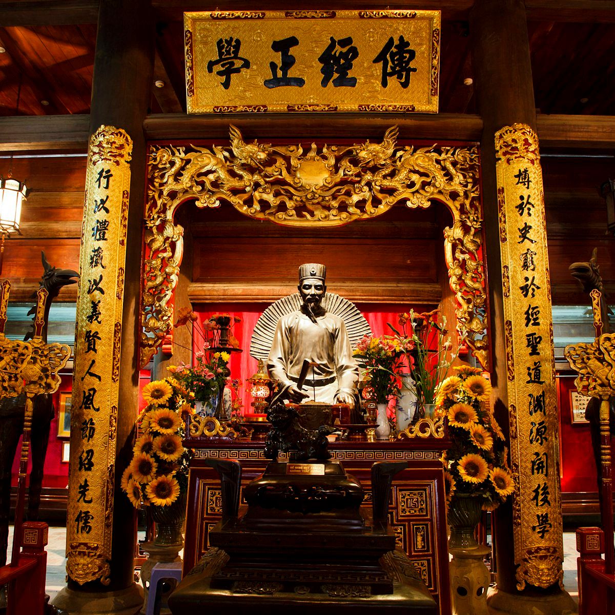 Interior of the Temple of Literature, known locally as Van Mieu, home to the shrine to Confucius
