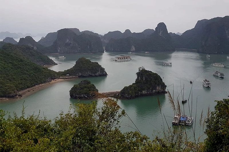 Landscape shot of Halong Bay