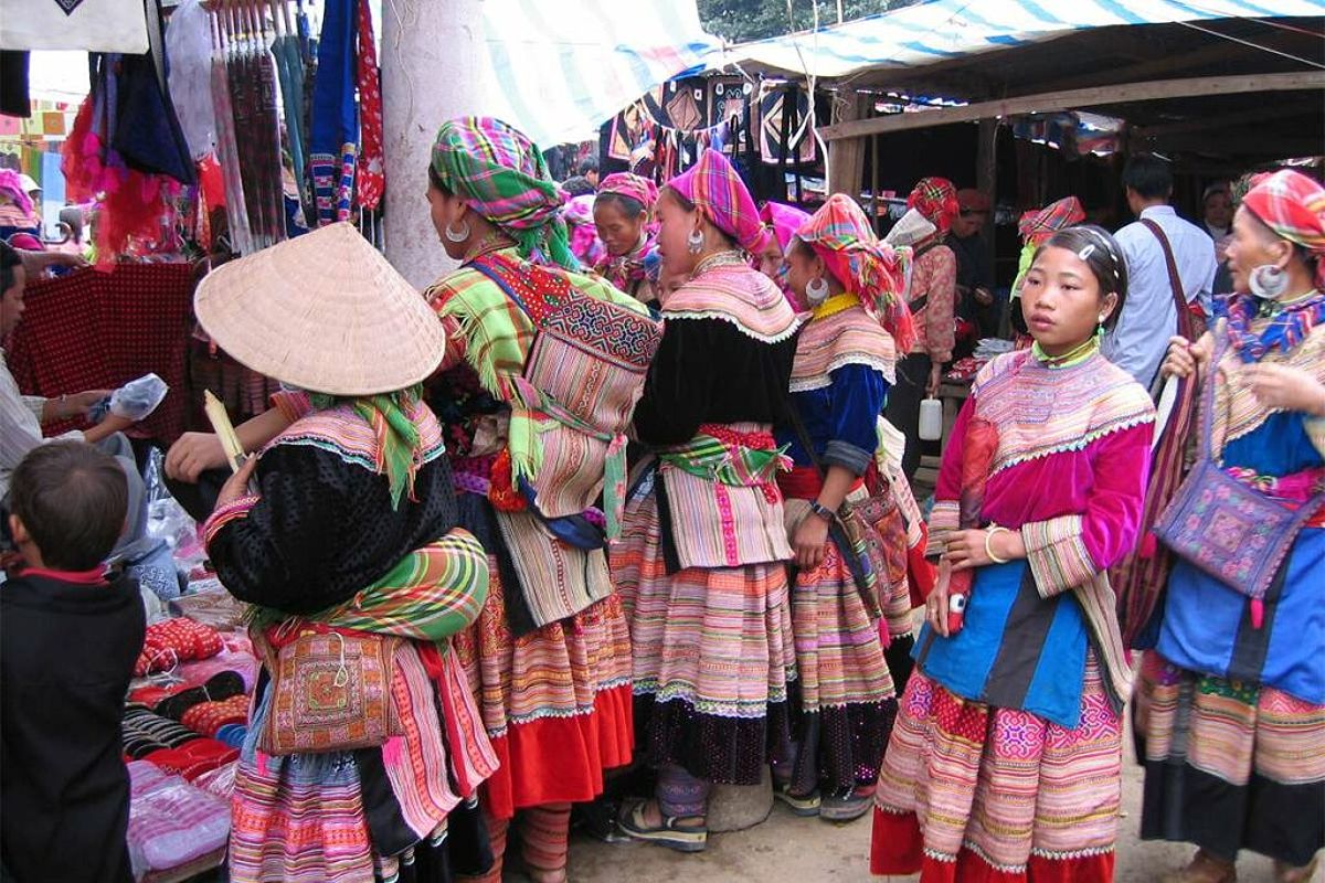 Sapa local market bustling with activity