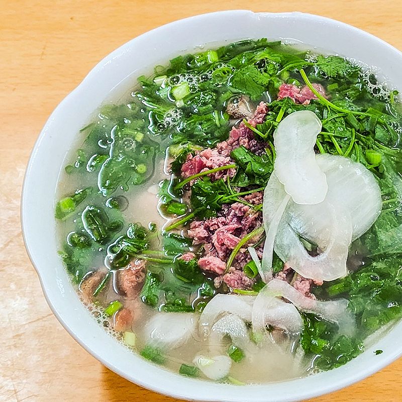 Steamy hot pho at this popular spot in Hanoi.