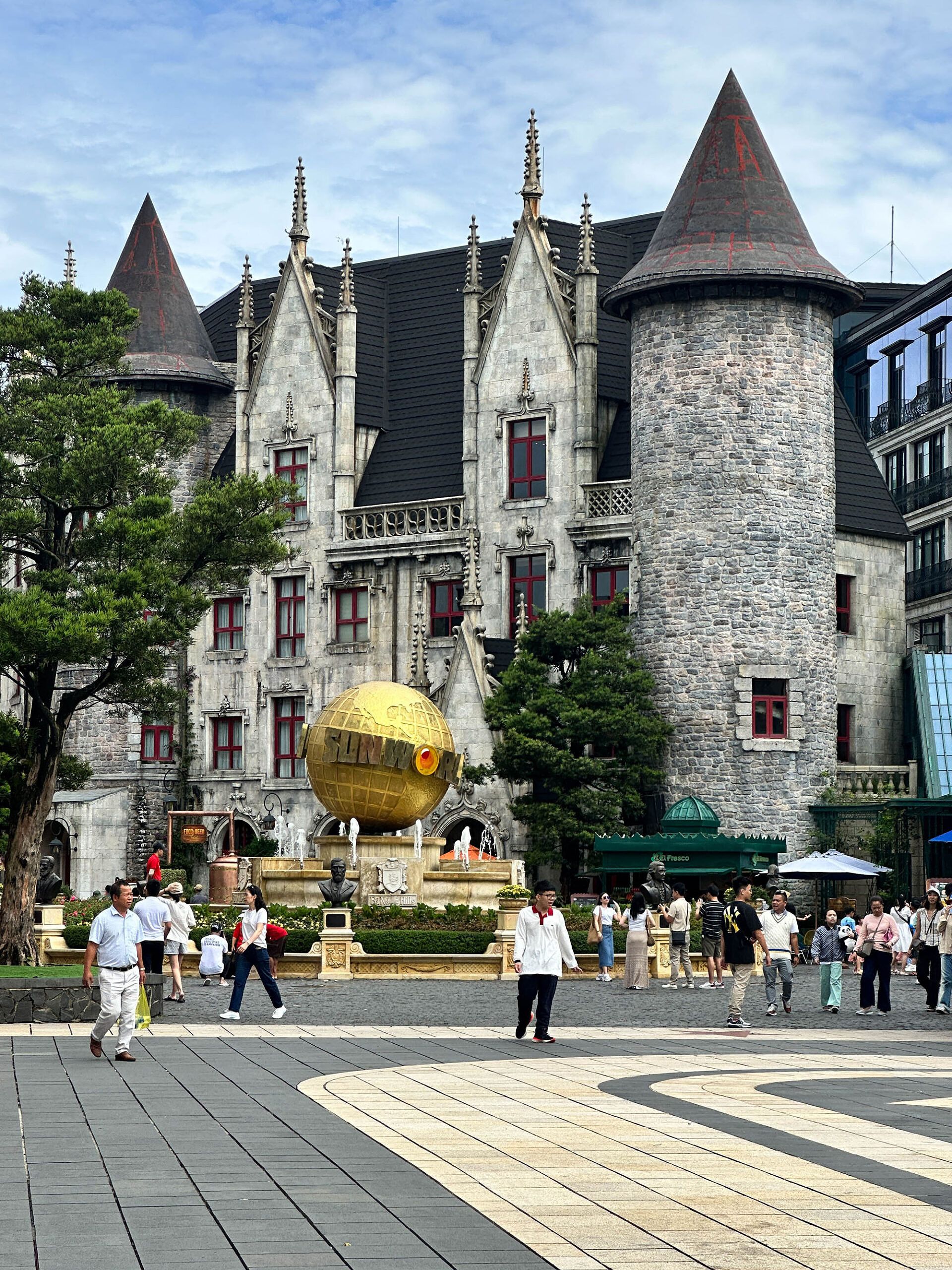 The main square in French Village, Ba Na Hills