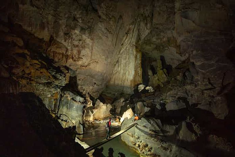Underground river inside Son Doong Cave