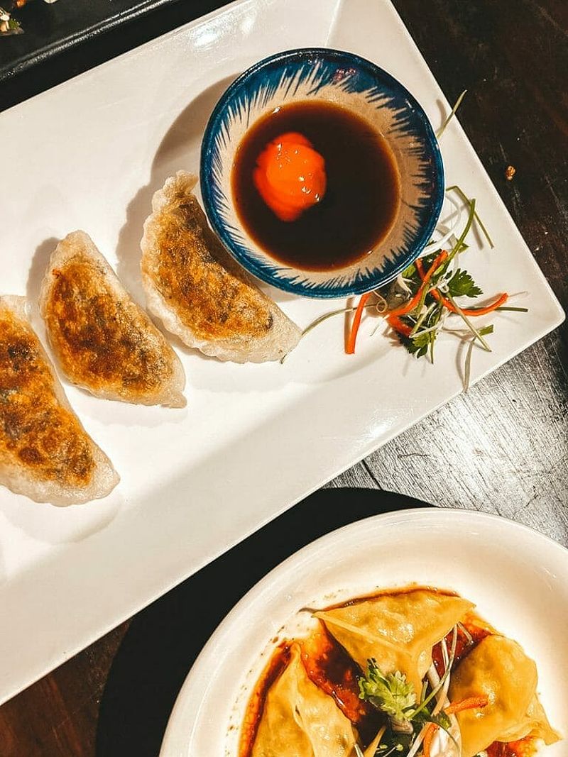 White Plates with Different Dumplings